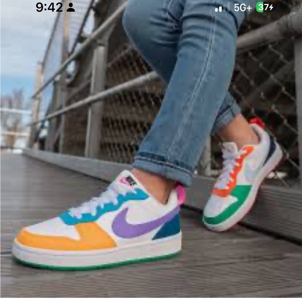 Nike Women’s Court Borough Low Recraft GS Multi Colored Shoes Tennies 6.5M 8W